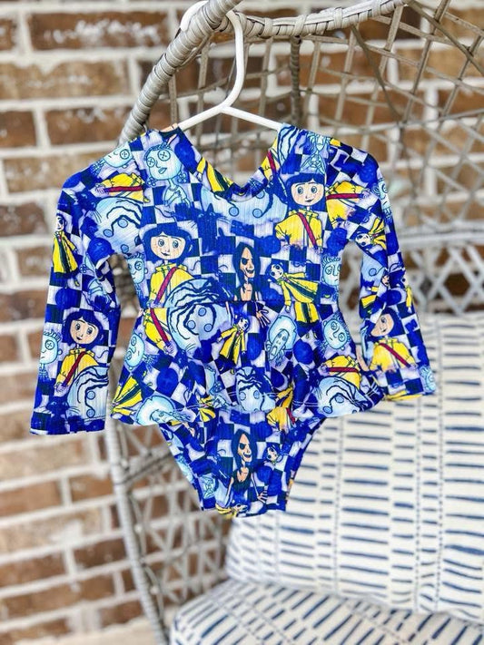 RTS Button Eyes Long Sleeve Skirted Leo 6/9